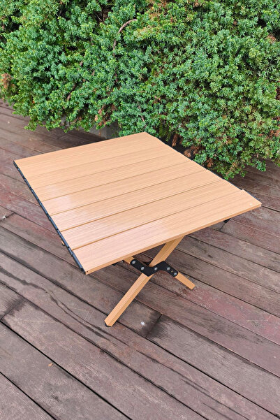 Ecrou Hafif Taşıma Çantalı Katlanır Kamp Piknik Bahçe Masası Ceviz 60 x 60 x ...