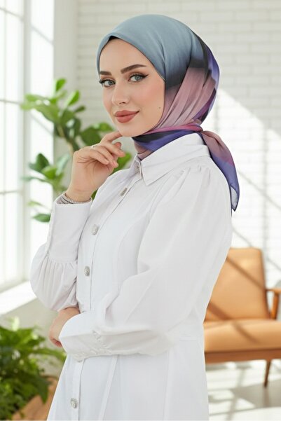 Bestenur Eșarfă moale cu model violet 1169 - Telin