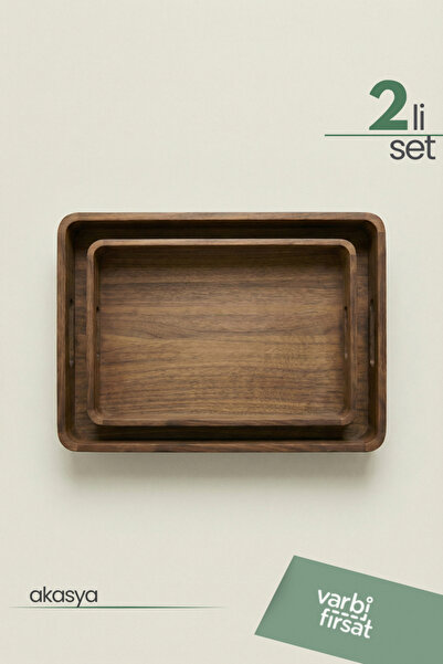 Varbifırsat Set of 2 Acacia Presentation Trays
