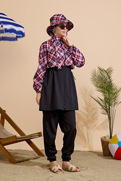 GAVLİA Women's Hijab Swimsuit Set of 5 - Full Zipper Closure..