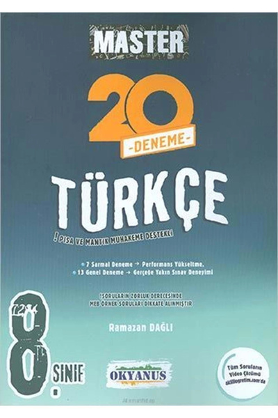 Okyanus Yayınları 8. Sınıf Master 20 Türkçe Denemesi