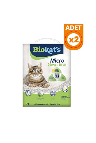 Biokats Micro Fresh Bahar Kokulu Topaklanan Doğal Kedi Kumu 2 Adet 6 Lt