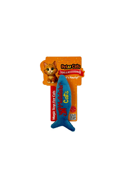Petzzcats لعبة قطط قطيفة مع صوت ماتاتابي وصوت خشخشة، لون أزرق، 13×5 سم