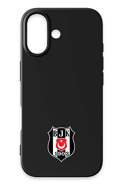 Beşiktaş iPhone 16 Uyumlu  Beşiktaş Logo Siyah Telefon Kılıfı
