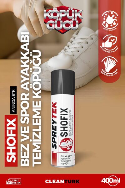 SPREYTEK SHOFİX Bez ve Spor Ayakkabı Temizleme Köpüğü 400ml | Anında Etki