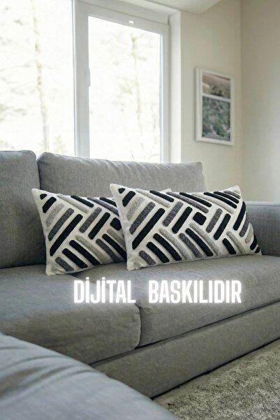 Hayal Dekoratif Punch Nakış Desen 3D Dijital Baskılı Geometrik Desen Gri Tema...