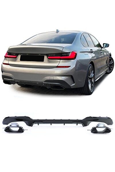 autogp Bmw g20 arka tampon difüzörü ve egzoz ucu krom seti 2019 / 2021 340i