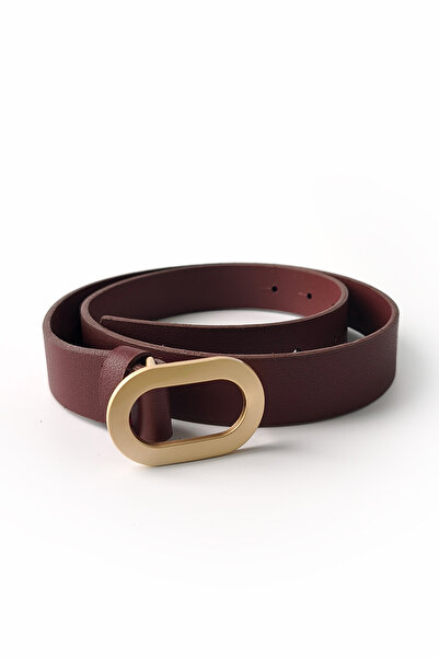 Ecrou Oval Tokalı Kemer Bordo