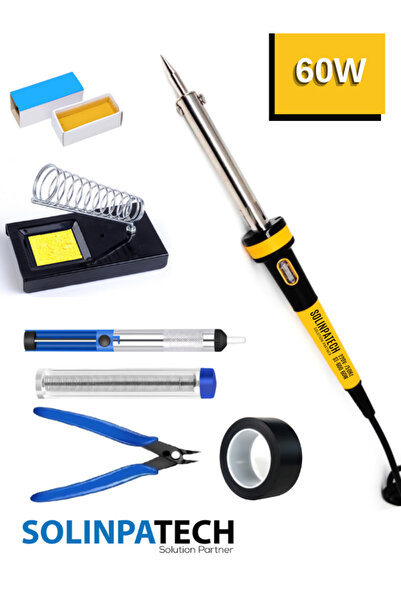 teknozeel SolinpaTech 60W Profesyonel Resistörlü Kalem Havya Pasta Lehim Stan...
