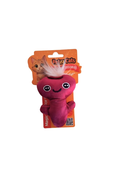 Petzzcats لعبة قطط محشوة بصوت نباح القطط ماتاتابي والجرس باللون العنابي 13x7 سم