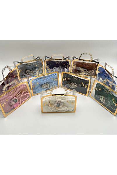 LenaToptan 10 Adet Karışık Renk Ramazan Temalı Çanta İçerisinde Flamlı örtü T...