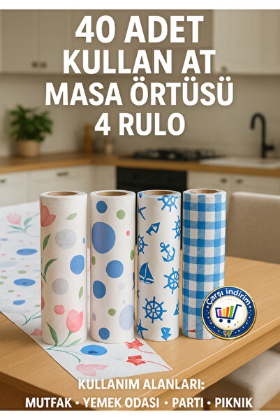 nistabolje 40 قطعة من مفارش المائدة التي تستخدم لمرة واحدة مقاس 100 × 120 سم ...