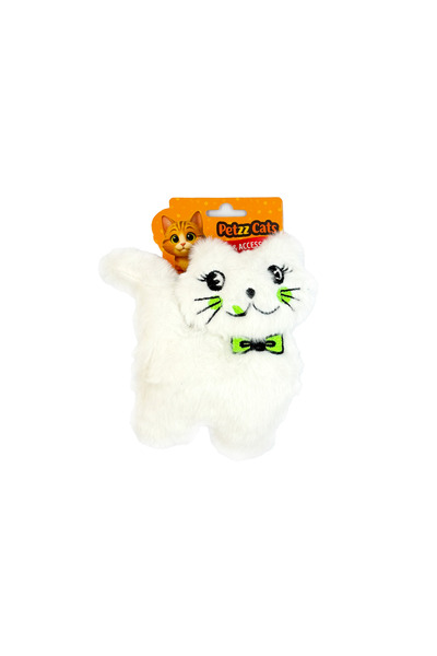 Petzzcats لعبة قطط محشوة على شكل قطة مع ماتاتابي وصوت خشخشة، لون أبيض، مقاس 1...