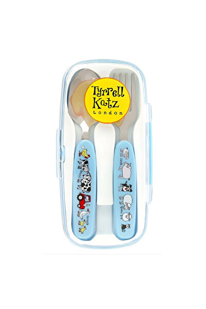 Tyrrell Katz فارميارد - طقم ملعقة شوكة مع صندوق لحيوانات المزرعة