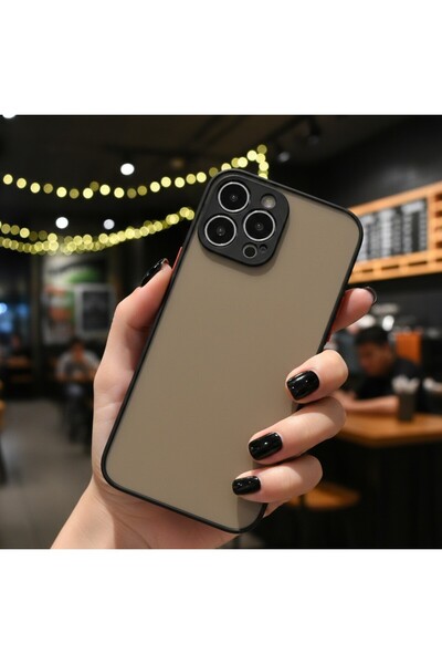 AKSEFİZZ iPhone 12 Pro Max Uyumlu Kılıf Mat Buzlu Şeffaf Ince Tasarımlı Kapak