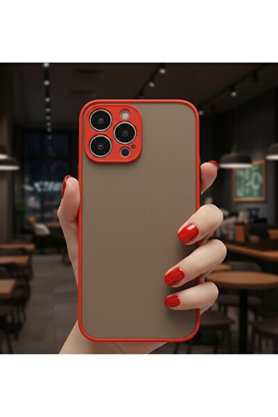 AKSEFİZZ iPhone 12 Pro Max Uyumlu Kılıf Mat Buzlu Şeffaf Ince Tasarımlı Kapak