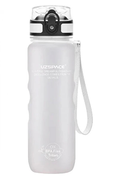 Uzspace 500ml Tutma Destekli Soft-Touch Tritan Su Matarası (Beyaz) 1215