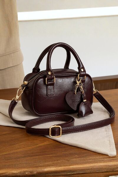 Moon Çanta SEYA Дамска чанта през рамо в цвят бордо – стилен мини дизайн, чан...