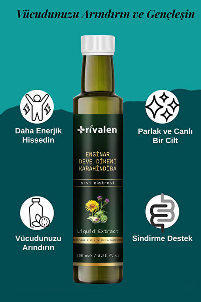 Rivalen Enginar - Deve Dikeni - Karahindiba Bitkisel Sıvı Ekstresi 250 ml