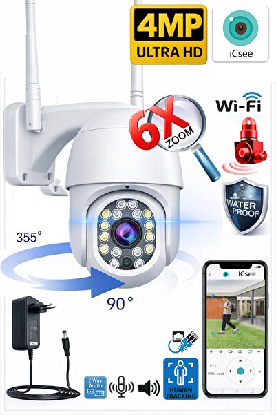 Ventus ICSee 5407 4MP Lens 360° Görüş Hareketli Waterproof Gece Görüş Sesli G...
