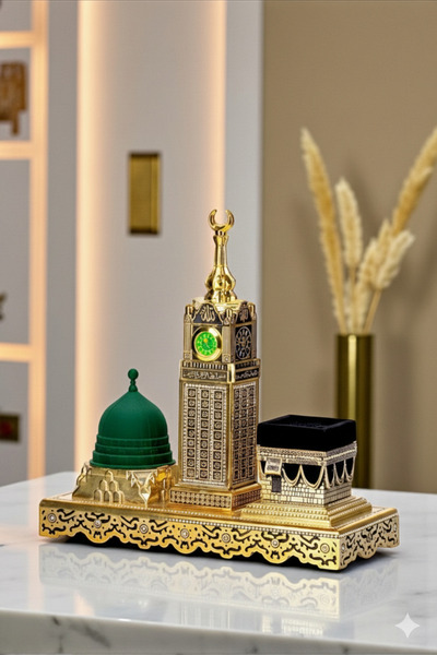 Güncel Vitrin Zemzem Kulesi/Kabe/Mescid-i Nebevi Hediyelik Dekoratif Obje/Bib...