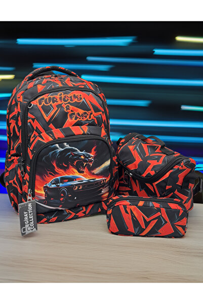 MegiHero Gi̇raycollection Boys' First School Bag Set of 3 Primary School Bag ...