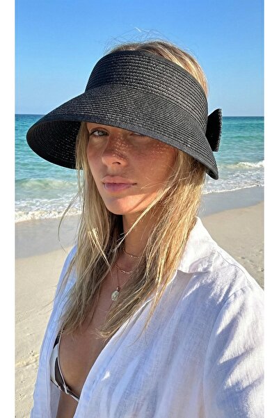 LAGRANZE قبعة شمسية نسائية ذات حافة واسعة من القش - قبعة شاطئ صيفية قابلة للت...