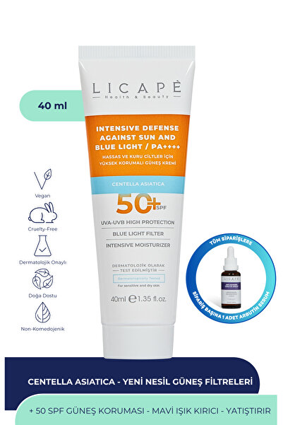 Licape Hassas Ve Kuru Ciltler İçin Yüksek Korumalı 50 Faktör Güneş Kremi 40ml