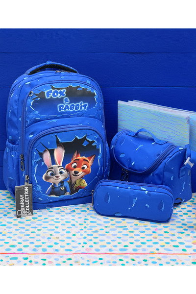 MegiHero Character Patterned Primary School Bag Boy's Primary School Bag Blue Fx