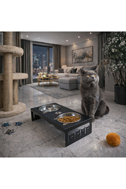sengenegel Krom Bıyık Yorgunluğu Yapmayan Kedi Köpek Mama Ve Su Kabı 1 Adet
