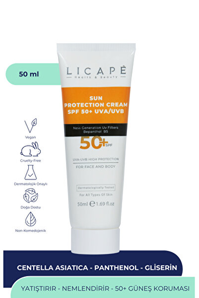 Licape Çok Yönlü Yüksek Korumalı Spf +50 Faktör Uva - Uvb Güneş Kremi 50 ml