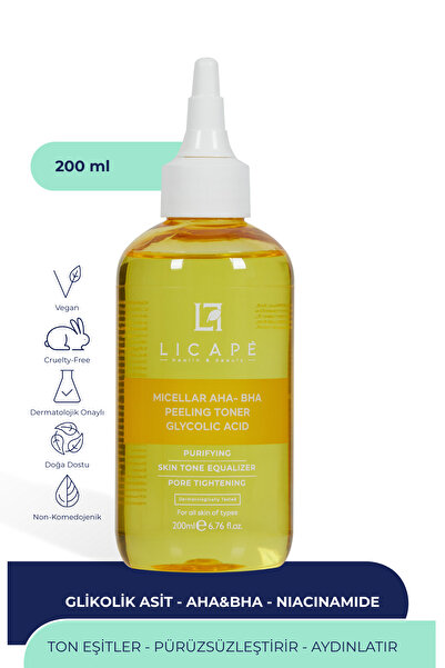Licape Micellar Glikolik Asitli Aha-Bha Peeling Tonik 200ml