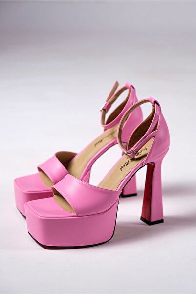 Ayakkabı Ateşi Pantofi de damă cu platformă cu design special piele roz Zoey