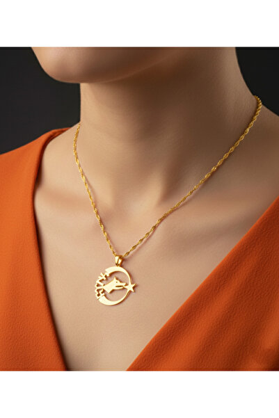 Moda Hilye www.modahilye.com 925 Ayar Gümüş Bozkurt Hilal Ay Yıldız Kolye Alt...