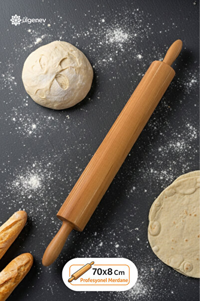 Ülgenev 70 cm Ahşap Kayın Ağacı Restoran Lokanta Sanayi Tipi  Hamur Açmalık B...