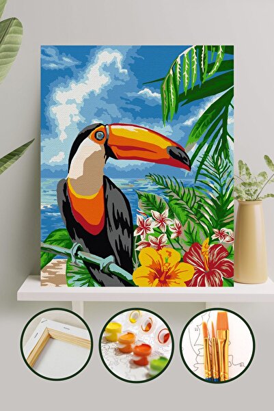 Palmiye Hobi Sanat Kırtasiye Sayılarla Boyama 40x50 Cm Tuval Seti Fırça Boya ...