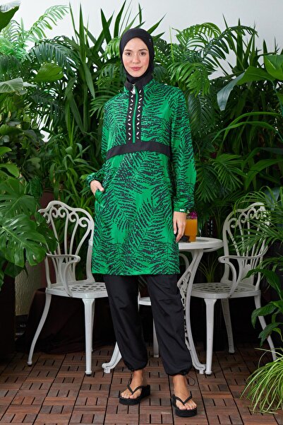 Moodbasic YAPRAK DESENLİ TESETTÜR MAYO