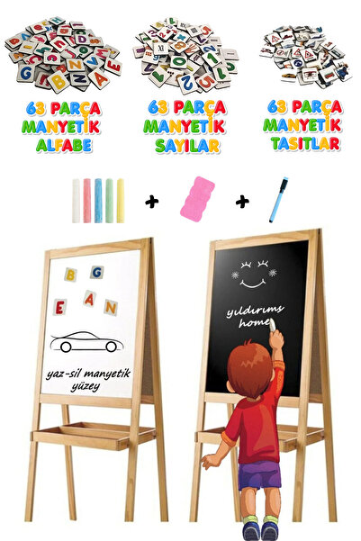 Yıldırım's Home Ayaklı Katlanabilir Manyetik Yazı Tahtası - 189 Adet Magnetli