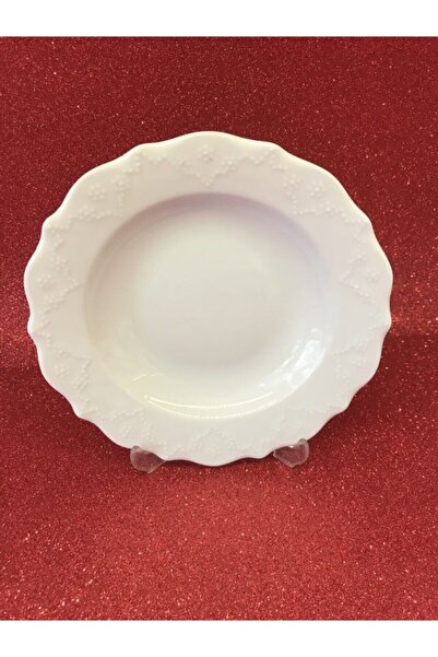 Porland Porselen Queen Beyaz 19 Cm 3lü Yemek Tabağı Çukur Tabak (3 ADET)