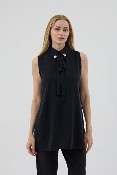 Moodbasic Stone-Embellished Sleeveless Crepe Underdress