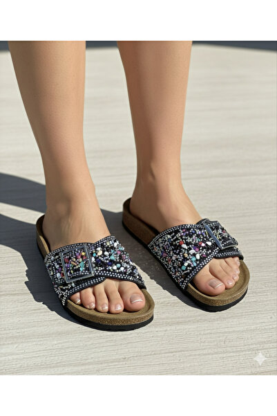 Akım Orthopedic Slippers with Stone Buckle