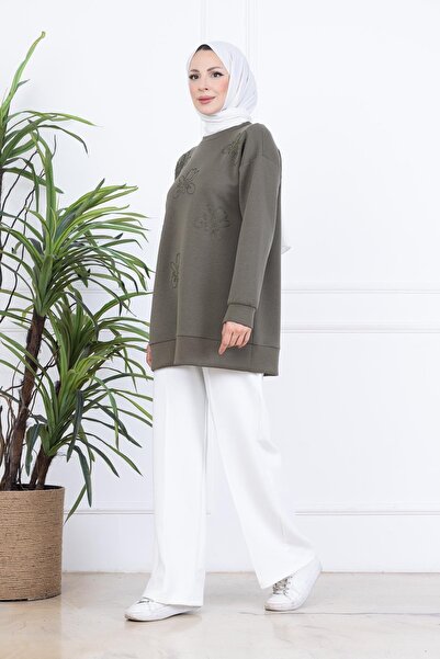 Mymood TUNICĂ MODAL CU BRODATURI DE MARGELE