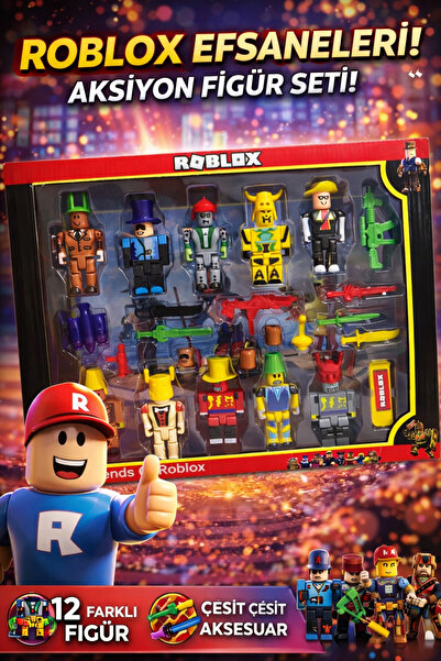 Roblox 10'lu Roblox Set 14 Parça 10 Figür Tam 24 Parça Mega Roblox