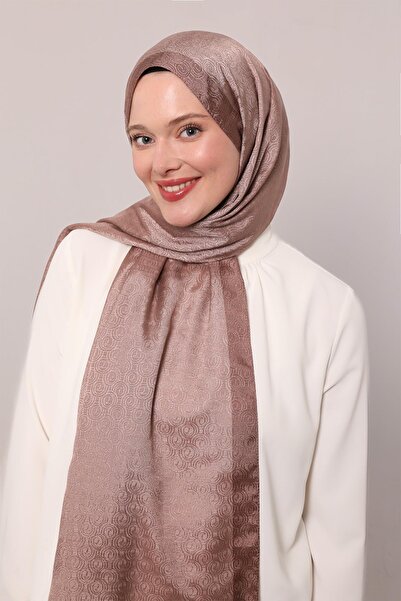 Levidor Gül Kurusu Halka Desen Monogram Şal