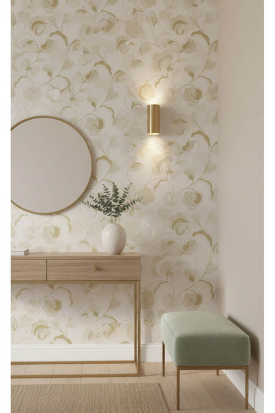 Ayzun Soft Fıstık Yeşili Çiçek Desen Duvar Kağıdı 111035