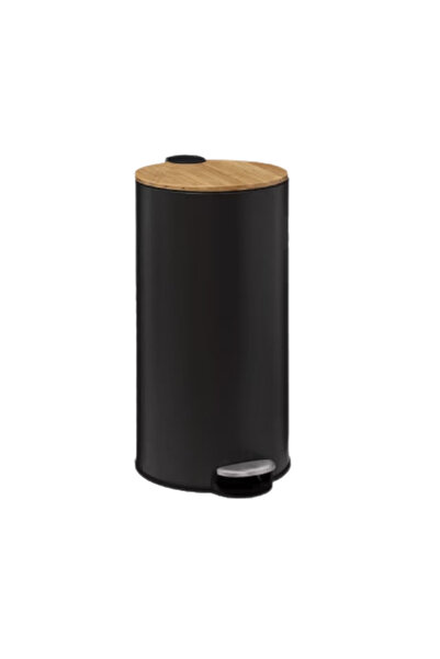 5FIVE Modern Metal Pedallı/Bambu Kapak 30 L Çöp Kutusu
