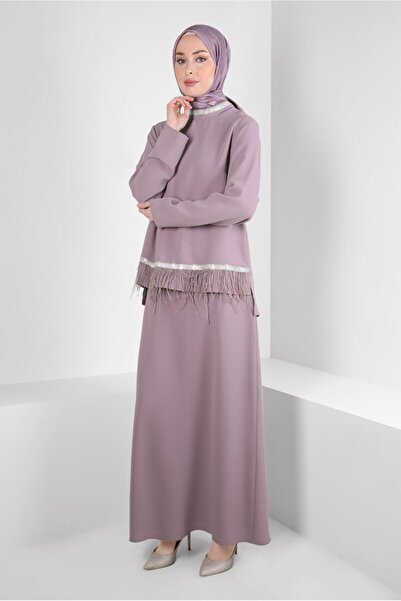 Alvina بدلة تنورة بتفاصيل شرابة 30205