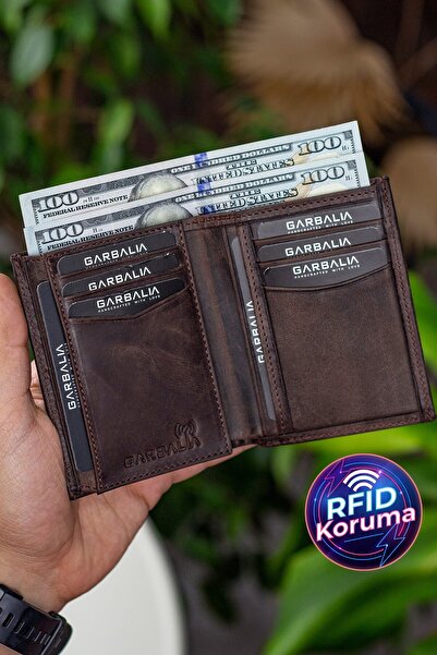 Garbalia Erkek Kahverengi Kevin Hakiki Deri Cüzdan