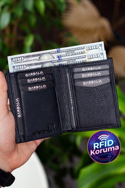 Garbalia Erkek Siyah Kevin Hakiki Deri Cüzdan