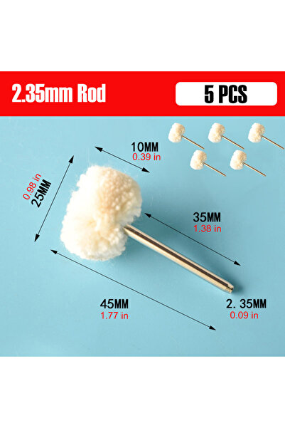 Choice 5 قطع من عجلات التلميع الكروية المصنوعة من الصوف، مقاس 2.35/3.0 مم، من...